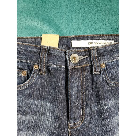 DKNY Jeans Size 4 Short Womens Blue Stretch Pants Mid Rise SOHO Flared NWT - Picture 8 of 16